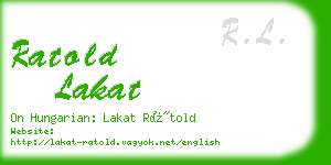 ratold lakat business card